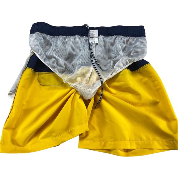 Speedo Swim Trunks Shorts Mens 2XL Blue Yellow Colorblock Elastic Waist Swimwear - Picture 8 of 16